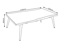Стіл кавовий 110 см натуральний (Метал, Масив акації)  hotdeal, фото 3