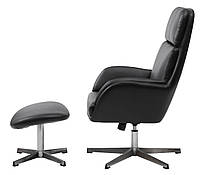 Крісло зі стільчиком чорний штучна шкіра hotdeal, фото 2