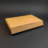 Коробка крафтовая ламинированная с крышкой, 27*16*4 см