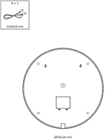 Дзеркало кругле біле із підсвіткою та плавним регулюванням яскравості  діаметр 55см hotdeal, фото 3