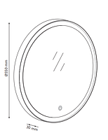 Дзеркало кругле біле із підсвіткою та плавним регулюванням яскравості  діаметр 55см hotdeal, фото 4