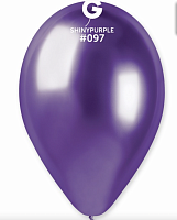 Шар латексный хром 13" фиолетовый Shiny Viola #097 Gemar