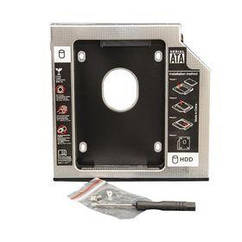 Перехідник Frime для встановлення 2.5" SSD/HDD у відсік привода 12.7 мм Black/Silver (FHDC127M)