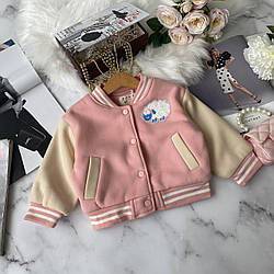 Бомбер на дівчинку на флісі Рожевий 22855, 47, HXGG, Рожевий, Для дівчаток, Осінь Зима, 92