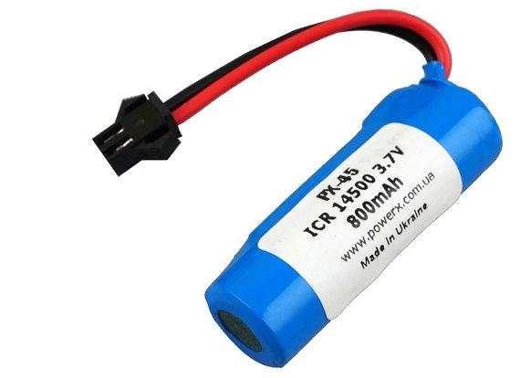 Акумулятор 3.7V літій-іонний (Li-Ion) 800 mAh з виходом SM-2P для дитячих іграшок PX-45 (1х14500)