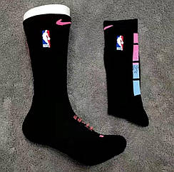 Чорно-рожеві високі Nike Elite Crew NBA спортивні баскетбольні шкарпетки