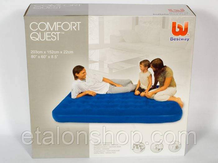 Матрац надувний велюровий Bestway 67003 (203х152х23см)