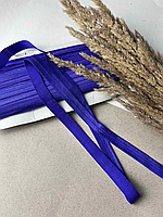 Стрейчева бейка резинка із блиском (пополамка), 15 мм, Темний фіолет