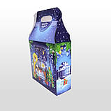 Новорічна картонна коробка Будинок великий ніч на Миколая 600-700 г. Н13, фото 3