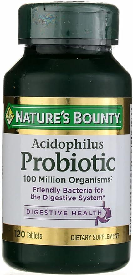 Nature's Bounty, пробіотик з ацидофільними лактобактеріями, 120 таблеток, фото 1