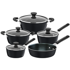 Набор посуды TRAMONTINA GLENZ Набір 9пр. кам'яно-сірий (28699/610)