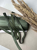 Стрейчева бейка резинка із блиском (пополамка), 15 мм, Хвоя