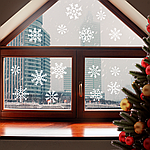 Набір новорічних наклейок на вікно Сніжинки Карпатські 15 шт. (Сніг наклейки на скло новий рік) білі матові