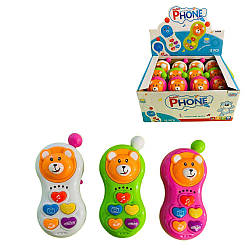 6688 А-1 Телефон музичний, світло, звук, на батарейках, 12 штук у блоці