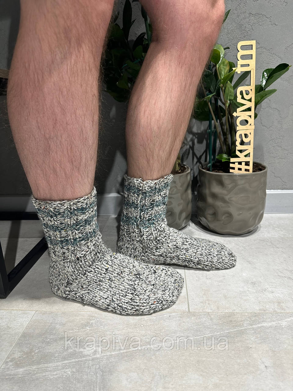 Шкарпетки в'язані ТЕПЛІ 40-42 р вовняні ручна робота зимові жіночі, чоловічі, дитячі шерстяні, на подарунок, фото 1