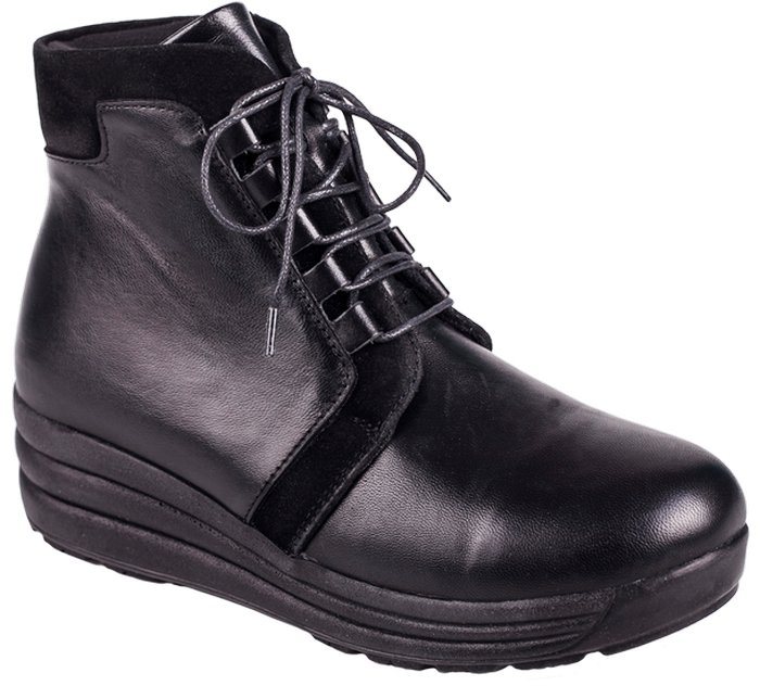 Шкіряні ортопедичні жіночі демісезонні черевики Туреччина чорного кольору Форест Орто 4Rest Orto розмір 36-42