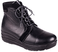 Кожаные ортопедические женские демисезонные ботинки Турция черного цвета Форест Орто 4Rest Orto размер 36-42