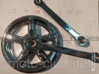 Зірка велосипедна (передня)   36T   (+2 шатуна L — 160 mm, під квадрат, сірий, із захистом)  " YKX ", фото 1