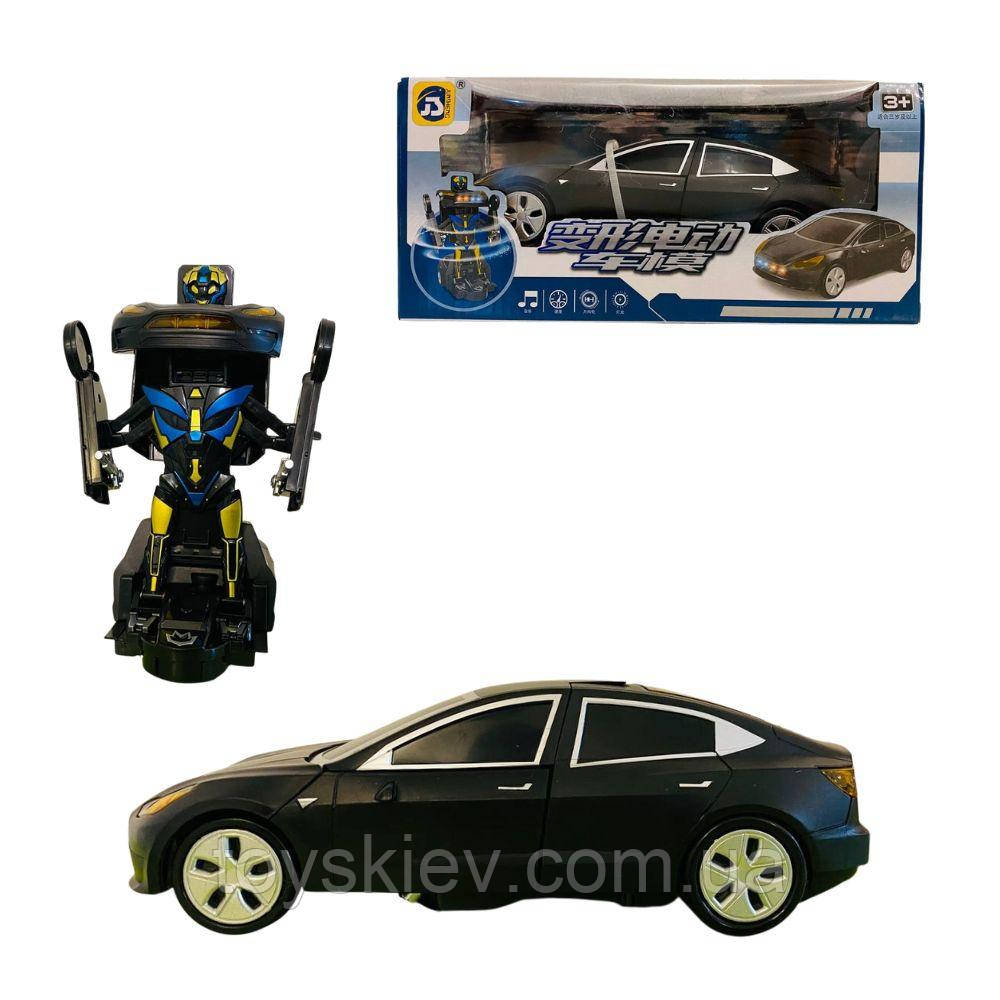 9931 A Машина трансформер, їздить у всіх напрямках, світло, звук, колесо вільного ходу, у коробці, фото 1