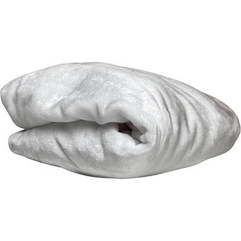 Набір махровий на кушетку велсофт полірований плед 107х180 см чохол 80х220 см, подушка Підкова 35х29  колір білий