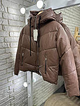 Стильна куртка на синтепоні 200, тканина "Екошкіра" 46, 48, 50 розмір 46, фото 4