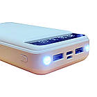 Power Bank 20000 mAh з ліхтариком type-c Білий, фото 4