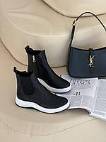 Черные демисезонные женские кожаные ботинки размеры 36-41