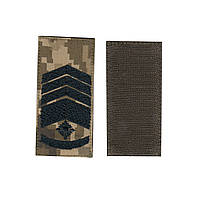 Погон главный мастер-сержант ВСУ военный / армейский шеврон ВСУ, черный цвет на пикселе. 10 см * 5 см