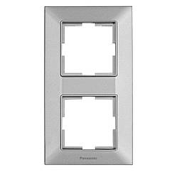 Рамка Panasonic Arkedia Slim подвійна, вертикальна, срібна (1683141870)