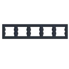 Рамка п'ятимісна горизонтальна Schneider Asfora, Антрацит (1683141870)