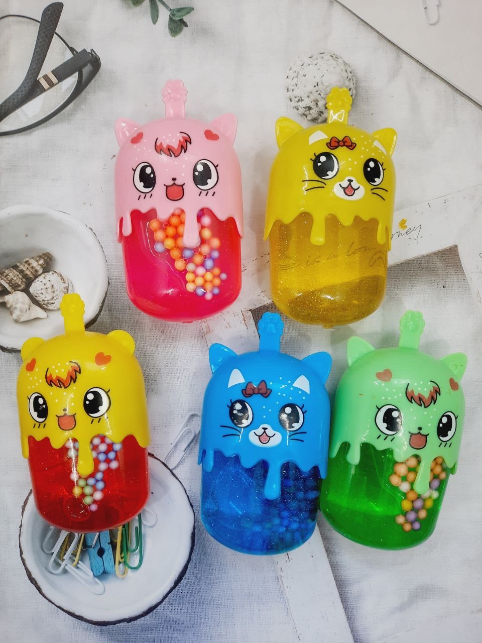 Слайм кольоровий з кульками