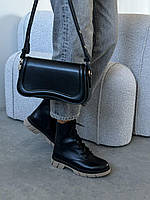 Черные демисезонные женские кожаные ботинки размеры 36-41