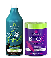 Набір Ботекс + шампунь  Natureza Btox Cenoura Roxa blond platinum