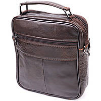 Практичная мужская сумка кожаная 21272 Vintage Коричневая высокое качество