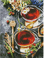 Алмазная мозаика круглыми стразами Натюрморт 30х40 Чай с медом Рисование камнями Rainbow Art EJ1370