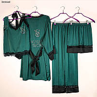 Пижама. Женский комплект одежды для сна, зеленый.
