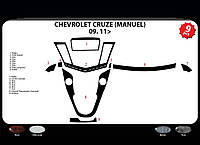 Декоративные накладки на панель (механика) Карбон для Chevrolet Cruze 2009-2015 гг