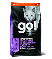 Сухой корм для кошек GO! SOLUTIONS CARNIVORE: FIT + FREE Grain Free с курицей, индейкой и уткой 7,3 кг