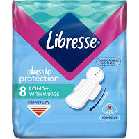 Гігієнічні прокладки Libresse Classic Protection Long + 8  шт.