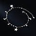 Браслет на ногу срібний Нічне небо, анклет із зірками та місяцем, срібло 925 проби, довжина 21+4 см, фото 3