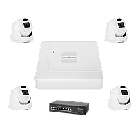 Комплект видеонаблюдения на 4 камеры GV-IP-K-W70/04 3MP(206843477#)