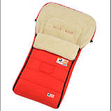 Дитячий зимовий конверт у коляску, санки на овчині "For Kids" + бахіли, червоний, фото 4