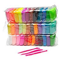 Пластилин мягкий для детей, набор масса для лепки 36 разных цветов с инструментами