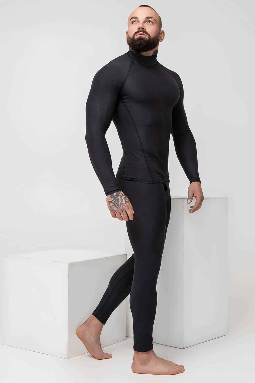 Термокомплект чоловічий гольф і штани з двостороннім мікроначісуванням Totalfit CARPATHIAN чорний L, фото 1
