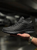 Зимние мужские теплые кроссовки Adidas на меху черные, утепленные термо кроссовки Адидас с мехом на зиму