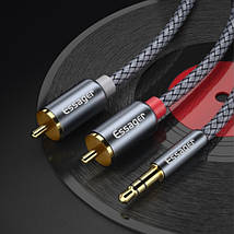 Аудіокабель RCA 3 метри Essager Hi-Fi AUX jack 3.5 mm — 2xRCA 3 метри тюльпан, фото 3