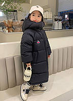 Детское зимнее пальто двухстороннее, детское черное пальто зима, детское фиолетовое пальто оверсайз