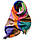 Кашеміровий палантин шарф у клітину з бахромою PASHMINA синє-помаранчевий, фото 10