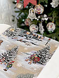 Доріжка ранер на стіл Новорічна 37x100 см., гобелен, фото 4