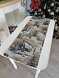 Доріжка ранер на стіл Новорічна 37x100 см., гобелен, фото 3
